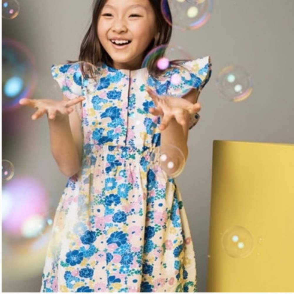 J. Crew Crewcuts Floral Dress Flutter Sleeves - Kids Size 6